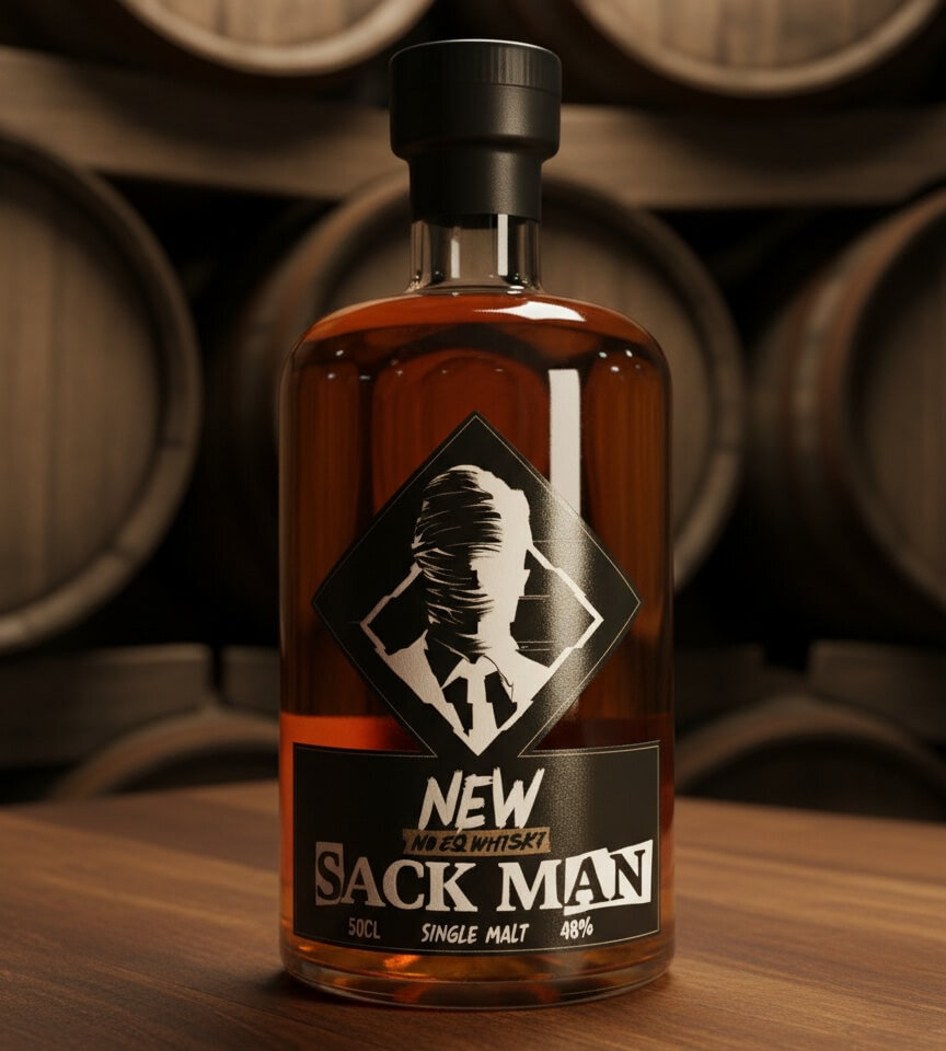 Whisky Shackman New 18 meses en botella premium, destilado artesanal con notas suaves de roble y vainilla.